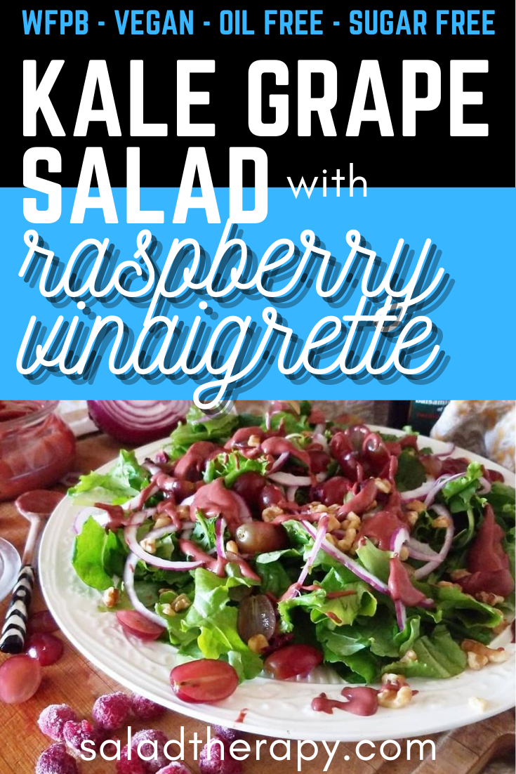 Baby Kale and Grape Salad with Creamy Raspberry Balsamic Dressing ...