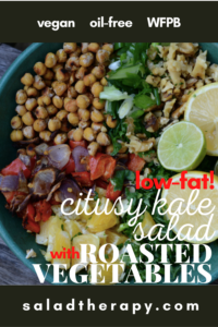 Low-Fat Citrusy Kale Salad with Roasted Vegetables