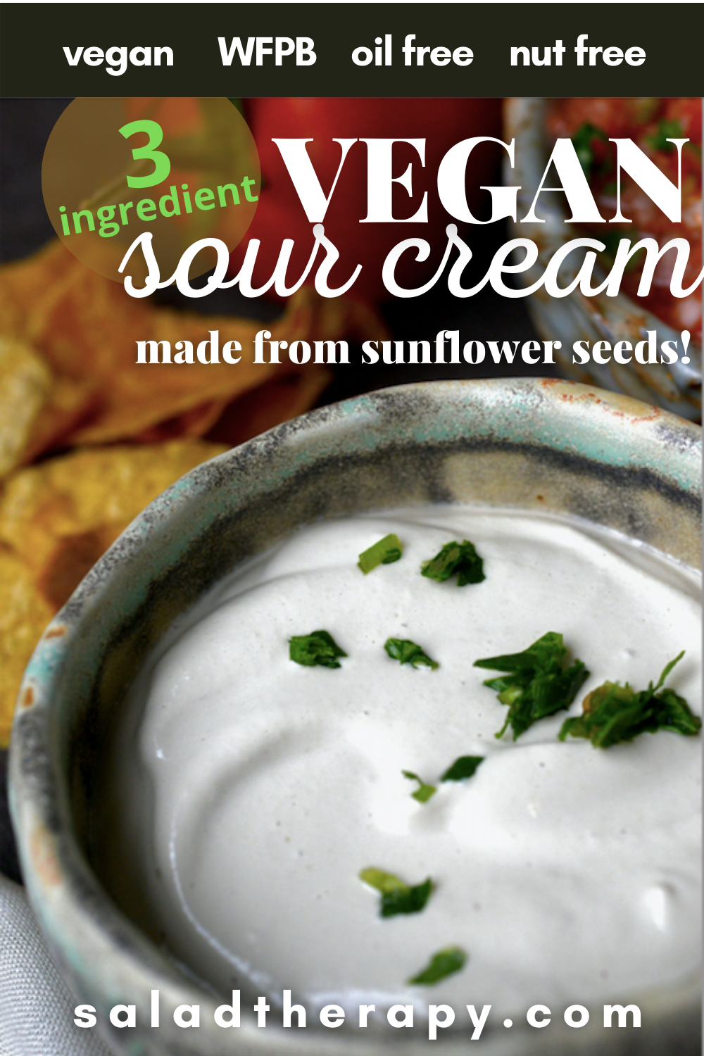 3-ingredient vegan sunflower seed sour cream